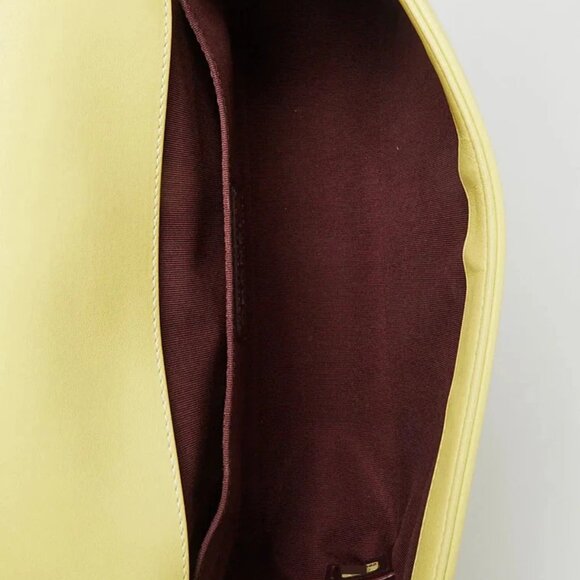 Chanel Light Green Chevron Quilted Lambskin Leather Medium Boy Flap Bag - Picture 7 of 10